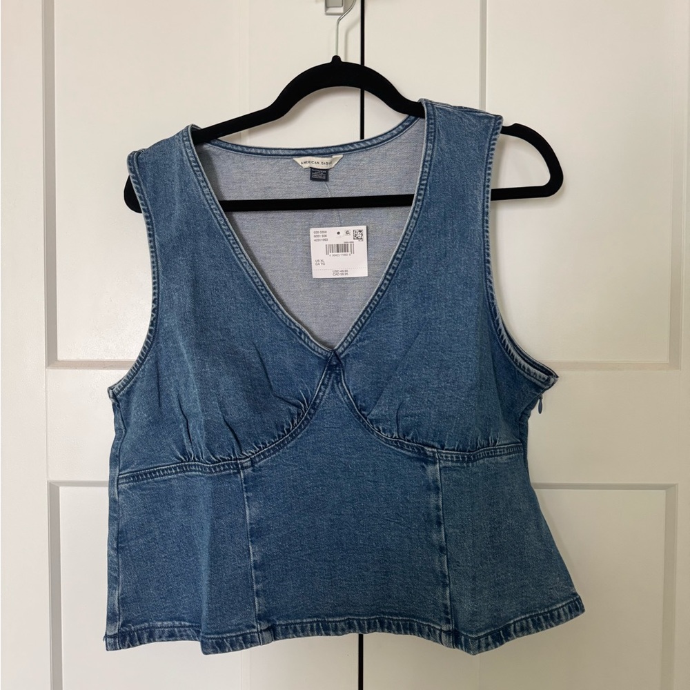 Denim Blue Sleeveless Top